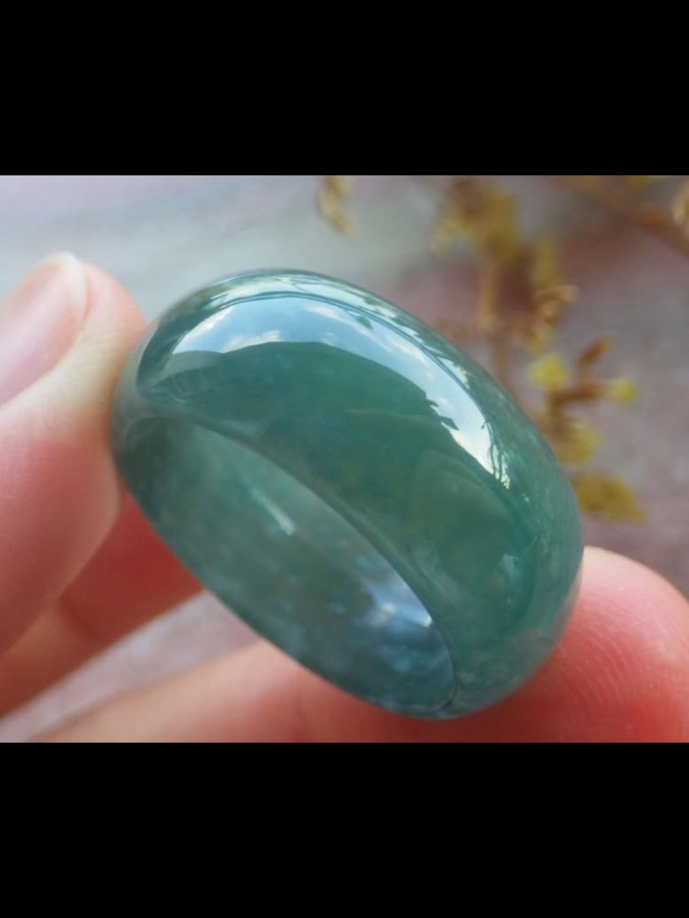 Certificate jadeite jade jewelry luck green thick ring size9